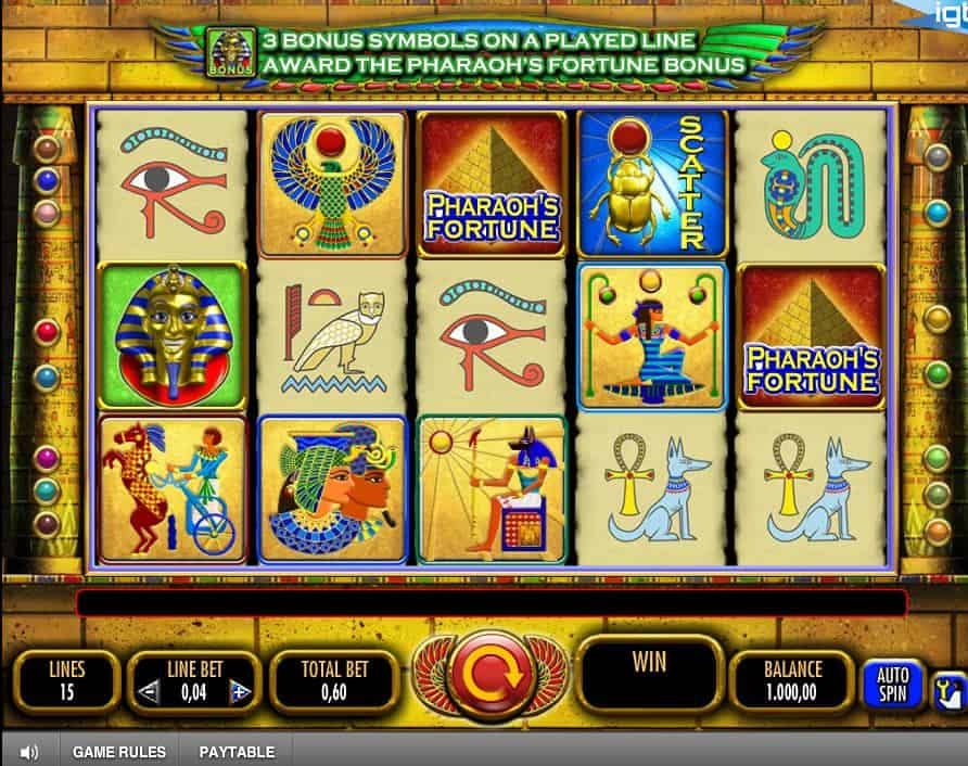 Pharaoh's Fortune symbols, graphics, sounds and animations